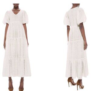 Mother Broderie Anglaise Cotton Maxi Dress in Salsa With Me NWT Size Small